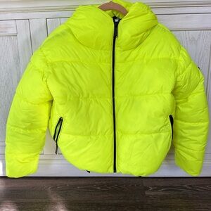 Calvin Klein Jeans Neon Yellow Kids Puffer Jacket